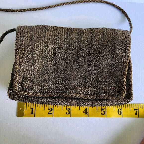 Grunge Baddie Edgy Collezione New York Handbag Small Metallic Cording Magnetic - Picture 5 of 12